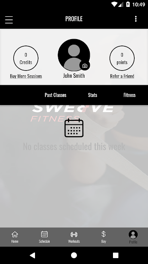 SWERVE Fitness App Screenshot 2
