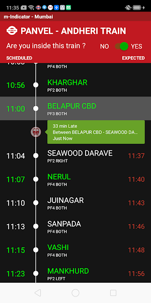 m-Indicator- Mumbai - Live Train Position Screenshot 1