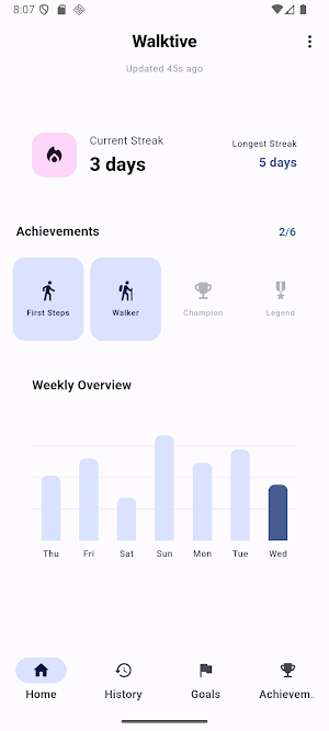 Walktive: Step Tracker & Goals Screenshot 1