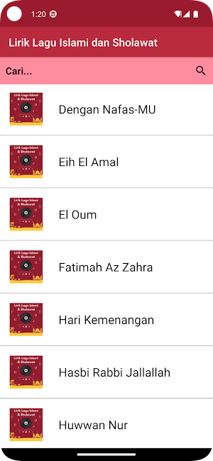 Lirik Lagu Religi dan Sholawat Screenshot 1