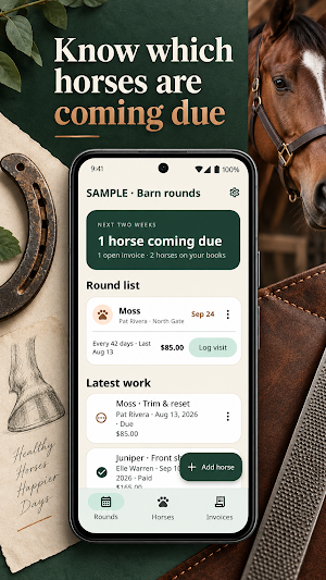 Farrier Schedule & Invoices Screenshot 0