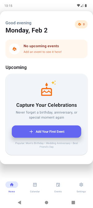 Birthday & Event Reminder App Screenshot 1