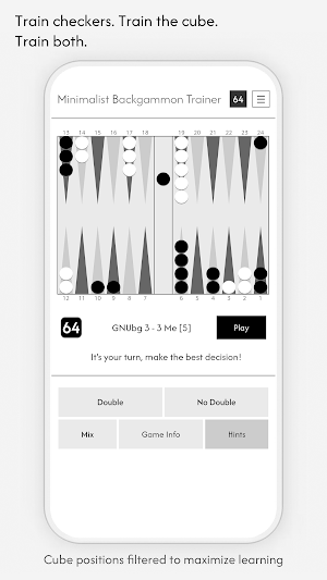 Minimalist Backgammon Trainer Screenshot 1