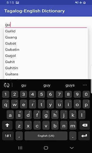 A Tagalog English dictionary (Trial Version) Screenshot 2