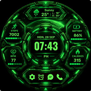 Neon Core – Sci-Fi Watch Face Screenshot 2