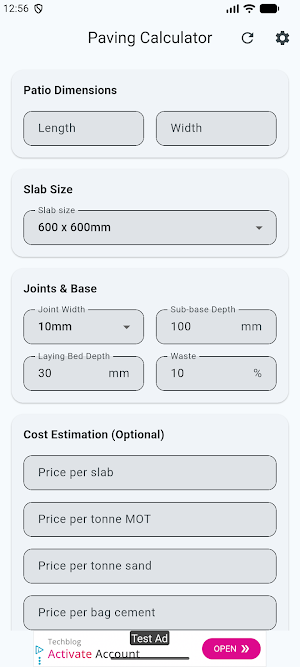 Paving Calculator Screenshot 0
