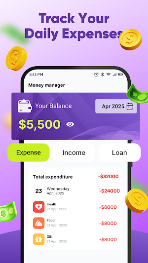 Money Log & Personal Budget Screenshot 0