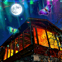 Starry Night Aurora- Wallpaper