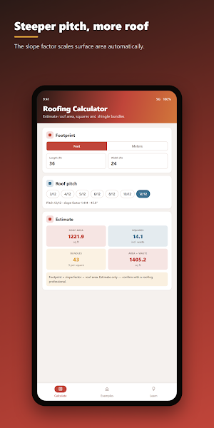 Roofing Calculator Screenshot 2