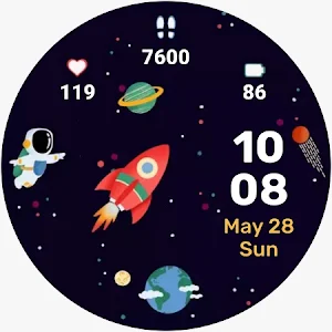 Space Watch Face Animated Screenshot 0