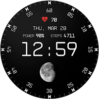 Minimal Watch Face Moon Space