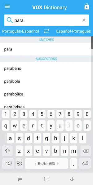 Portuguese Spanish Dictionary Screenshot 1