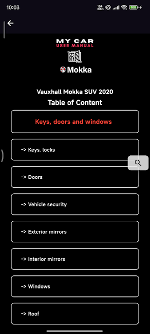 Vauxhall Mokka Manual & CarLog Screenshot 3