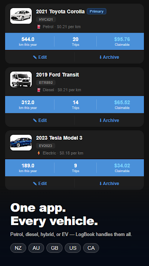 LogBook - Mileage Tracker Screenshot 3