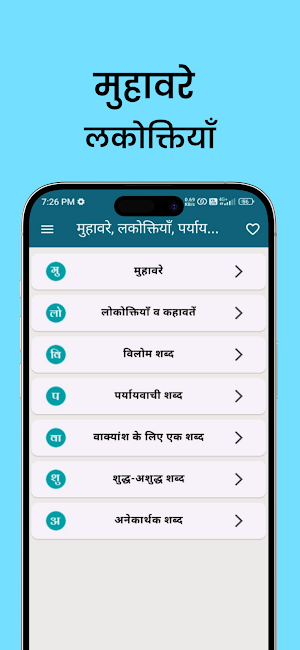 Muhavare in Hindi offline Screenshot 0
