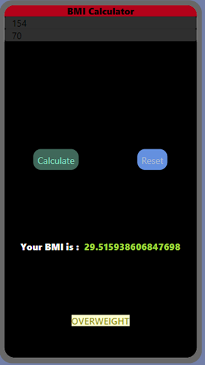 BMI Calculator- Joshua Eliezer Screenshot 2