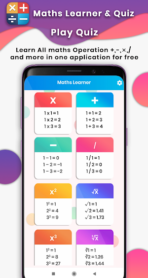 Learning Math :Add , Subtract , Multiply & Divide Screenshot 0