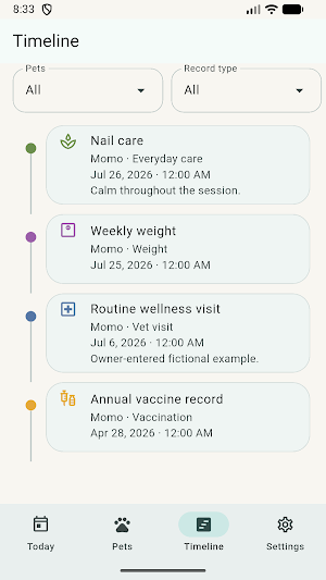 Pet Health & Care Binder Screenshot 2
