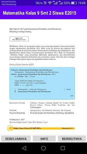 Matematika Kelas 9 Semester 2 Siswa E2015 Screenshot 1