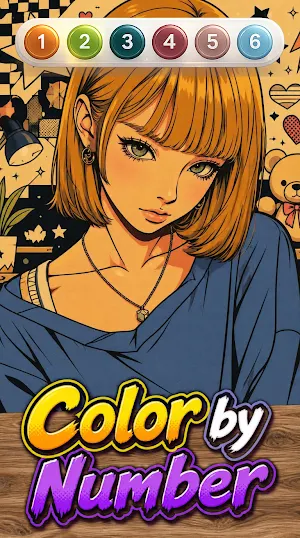 Anime Girl Color by Number Screenshot 3