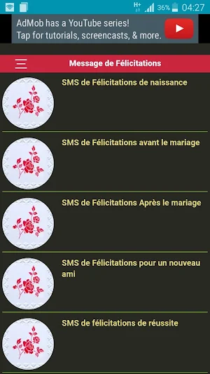 Messages de Félicitations pour toutes occasions Screenshot 0