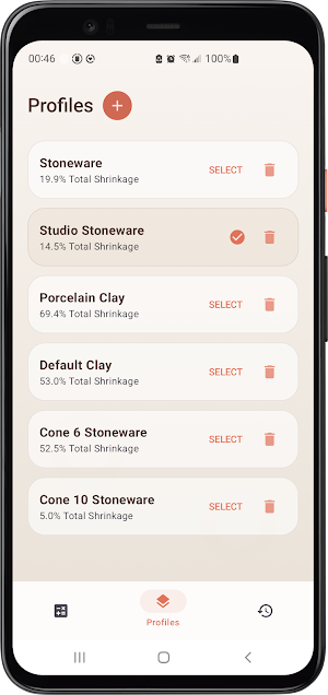 Ceramic Clay Shrinkage Calc Screenshot 1
