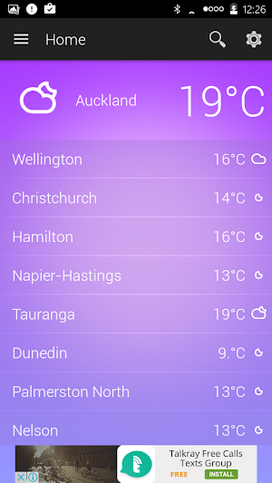 New Zealand Weather Screenshot 1