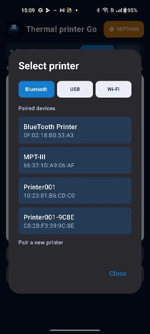 Thermal Printer Go Screenshot 1