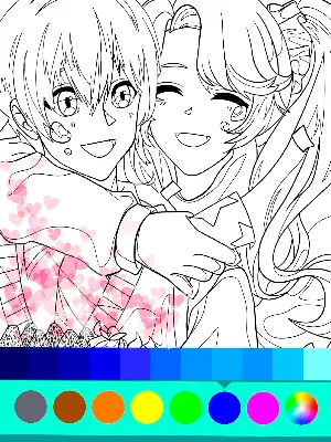 Romantic Anime Coloring Book Screenshot 1