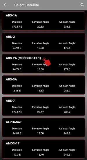 Sat finder ITEAS Screenshot 2