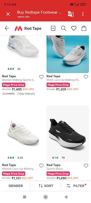 Redtape Online Shopping App Screenshot 1