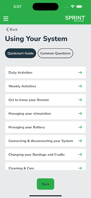 SPRINT® PNS Patient App Screenshot 3
