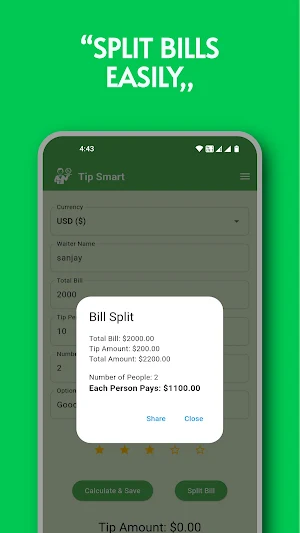 Tip Smart-Tip Calculator Screenshot 2