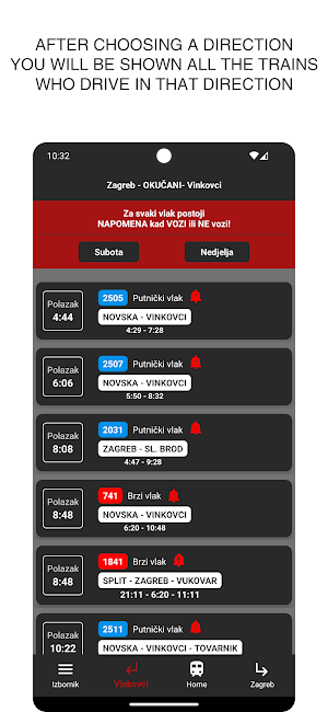 Okučani train timetable Screenshot 1