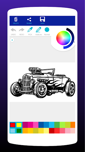 Hotrod Cars Coloring Book Screenshot 3