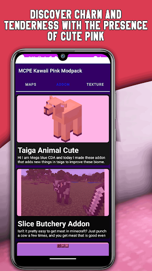 MCPE Kawaii Pink Modpack Screenshot 2