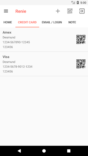 Renie Password, Card & Note Ma Screenshot 2