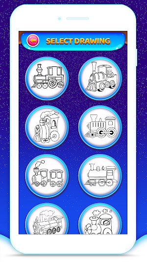 Train Coloring Book & Drawing Game Screenshot 1