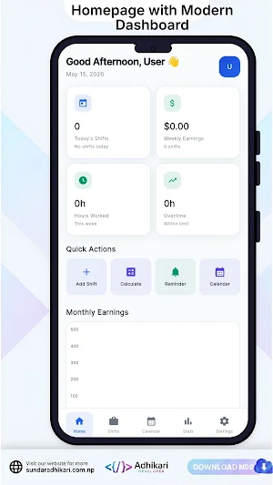 ShiftMate: Shift & Pay Tracker Screenshot 1