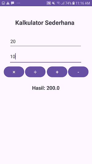 Kalkulator Sederhana Screenshot 2