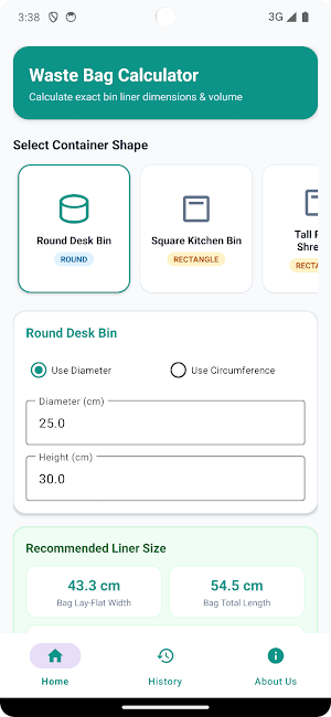 Waste Bag Calculator Screenshot 0