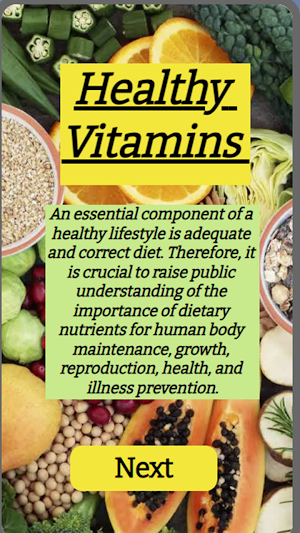 Healthy Vitamins App by Anisha Screenshot 0