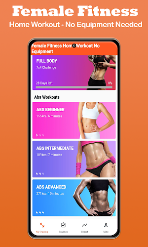 Female Fitness Home Workout Screenshot 0