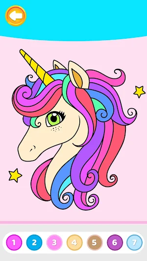 Unicorn coloring by number Screenshot 0
