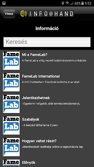 FameLab INFO@HAND Screenshot 2
