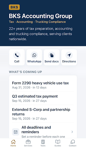 BKS Tax: Deadlines & Filing Screenshot 0