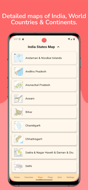 India Map & Capitals Screenshot 2