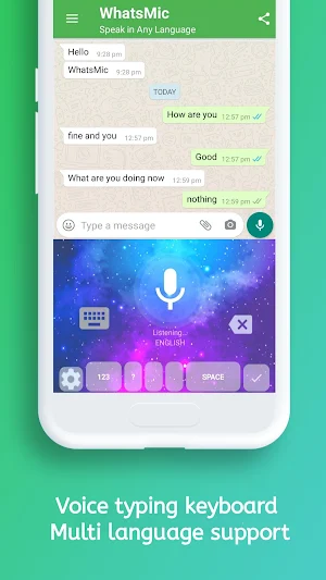 WhatsMic Keyboard: Voice to Text Converter App Screenshot 2