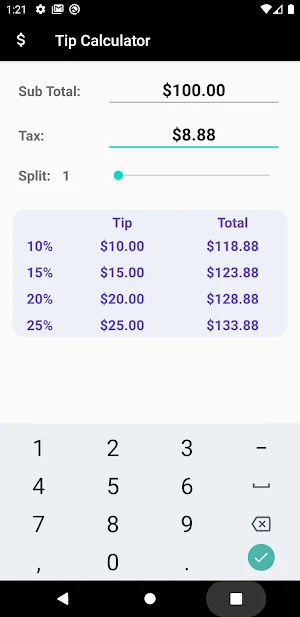 Tip Calculator Screenshot 0
