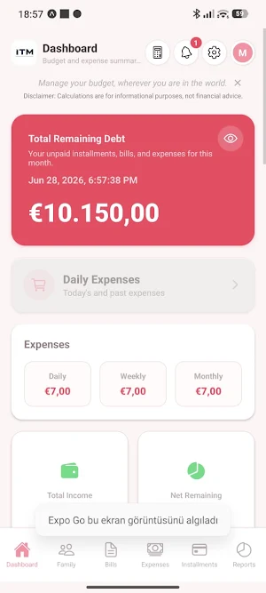 ITM : Family Budget Manager Screenshot 1